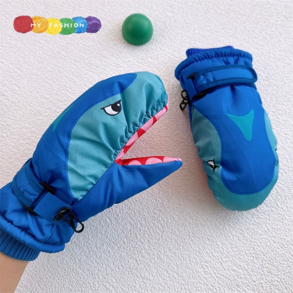 Outdoor Sport Gloves - Sarung Tangan Ski Anak Motif Hiu